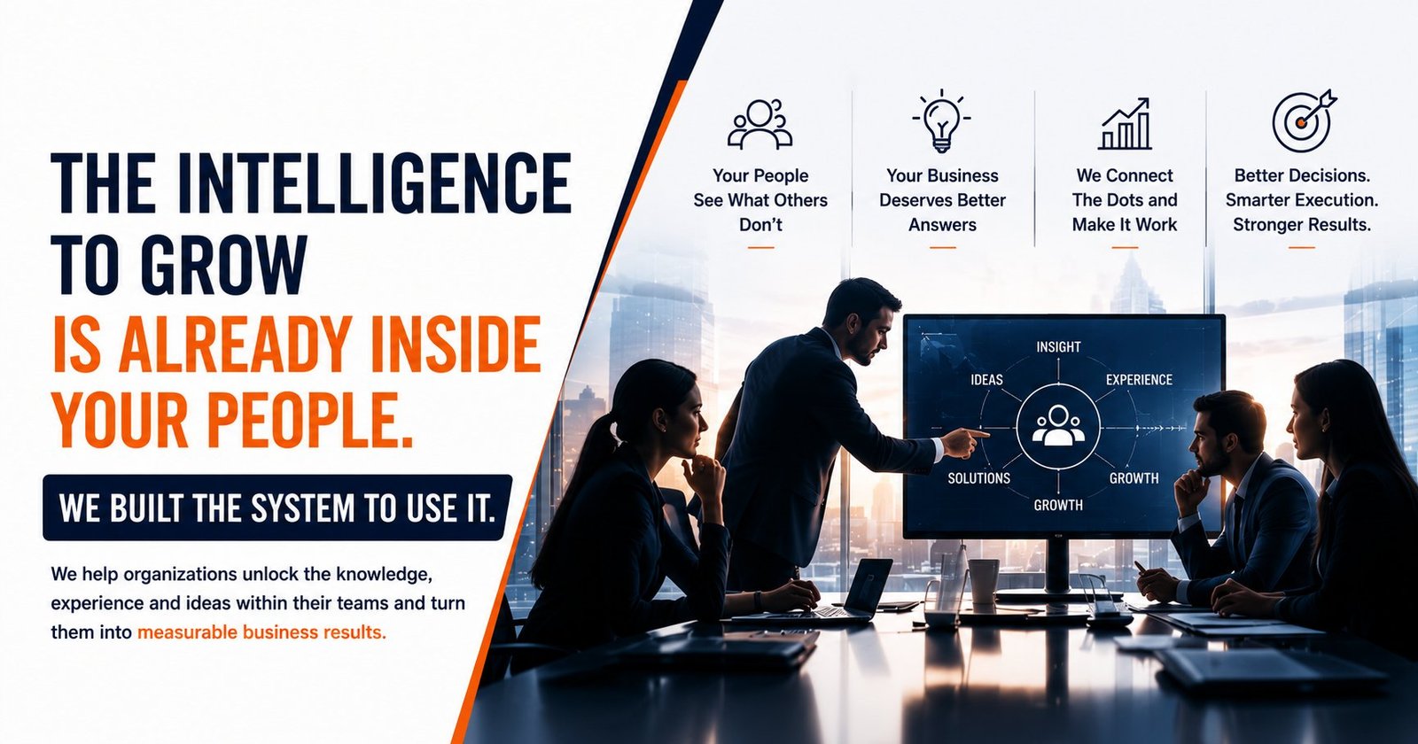 The intelligence to grow is already inside your people. We built the system to use it. AKORA9 helps organizations unlock the knowledge, experience and ideas within their teams and turn them into measurable business results.